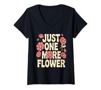 Femme Just One More Fleur Mignonne Abeille Fleurs Sauvages T-Shirt avec Col en V