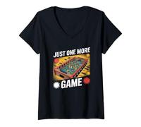 Femme Just One More Game Joueur de Baby-Foot Amusant T-Shirt avec Col en V