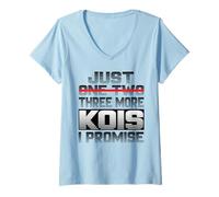 Femme Just One More Koi I Promise Koi Koi Carpe Kois Koi Fish T-Shirt avec Col en V