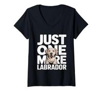 Femme Just One More Labrador Dog Lover Citation T-Shirt avec Col en V
