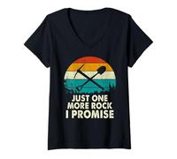 Femme Just One More Rock I Promise Rock Collector Geologist Geode T-Shirt avec Col en V