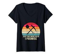 Femme Just One More Rock Prospecting Geologist Humour T-Shirt avec Col en V
