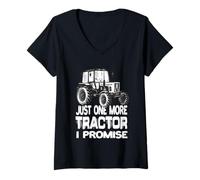 Femme Just One More Tractor I Promise Tracteurs tracteurs T-Shirt avec Col en V