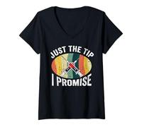 Femme Just The Tip I Promise T-Shirt avec Col en V