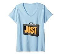 Femme Juste au Cas où Funny Pun T-Shirt avec Col en V