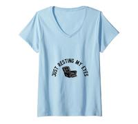 Femme Juste au Repos de Mes Yeux T-Shirt avec Col en V