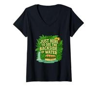 Femme Juste Ici pour Voir l'arrière de L'Aventure dans la Jungle Aquatique T-Shirt avec Col en V