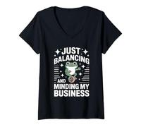 Femme Juste trouver Un équilibre et m'occuper de Mes Affaires T-Shirt avec Col en V