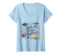 Femme Juste Un Dernier Chapitre Cadeau Lectrice Livre Café Lecture T-Shirt avec Col en V