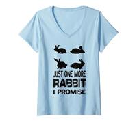 Femme Juste Un Lapin de Plus, Je promets Bunny Rabbits Bunnies T-Shirt avec Col en V