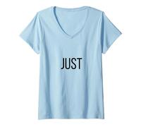 Femme Juste Un Mot adjectif Simple Costume d'halloween T-Shirt avec Col en V