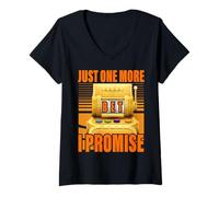 Femme Juste un pari de plus je promets Lucky Slot Machine Gambling T-Shirt avec Col en V