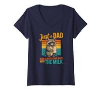 Femme Juste un père qui revenait toujours avec du lait pour la fête des pères T-Shirt avec Col en V