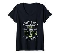 Femme Juste un petit fruit qui essaie de faire pousser mon meilleur fan drôle de miellat T-Shirt avec Col en V