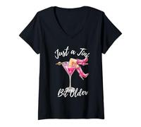 Femme Juste Un Tout Petit Anniversaire Amusant, Juste Un Tout Petit Peu Plus Vieux T-Shirt avec Col en V