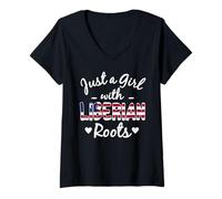 Femme Juste Une Fille aux Racines libériennes, Liberia Girls Pride T-Shirt avec Col en V
