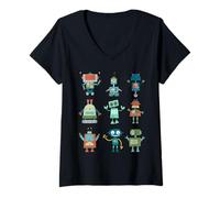 Femme Juste Une Fille garçon Qui Aime Les Robots, la robotique T-Shirt avec Col en V