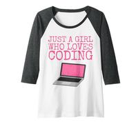 Femme Juste une fille qui aime coder Manche Raglan