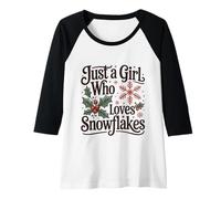 Femme Juste Une Fille Qui Aime Les Flocons de Neige pour Noël en Hiver Manche Raglan