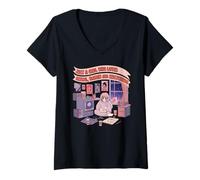 Femme Juste Une Fille Qui Aime Les Ramen D'anime Et L'esquisse Du T-Shirt avec Col en V