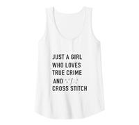 Femme Juste Une Fille Qui Aime True Crime et Cross Stitch Débardeur
