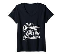 Femme Juste Une Grand-mère Qui Aime Les Chiens dalmatiens T-Shirt avec Col en V