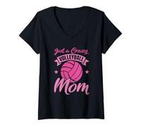 Femme Juste Une Maman Folle de Volley-Ball T-Shirt avec Col en V