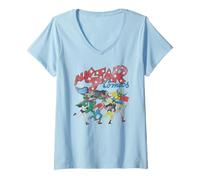 Femme Justice League All Star Comics T-Shirt avec Col en V