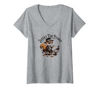 Femme Justice pour Peanut The Squirrel T-Shirt avec Col en V