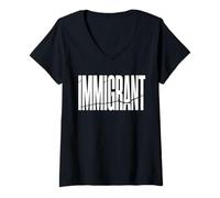 Femme Justice Sociale Anti-racisme, Immigrant T-Shirt avec Col en V