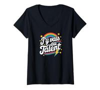 Femme J'y vais au talent T-Shirt avec Col en V