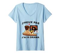 Femme K-Drama Fan J’Peux Pas J’AI K Drama Série Coréenne T-Shirt avec Col en V
