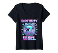 Femme K-Pop 7ème Anniversaire Fille 7 Ans Musique coréenne T-Shirt avec Col en V