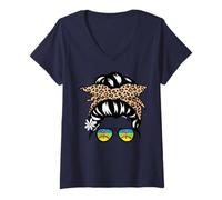 Femme Kabyle Femme Amazigh Berbère Yaz Symbole Tatouage Tifinagh T-Shirt avec Col en V