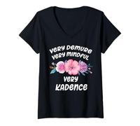 Femme Kadence Nom Kadence personnalisé Very Demure Very Mindful Kadence T-Shirt avec Col en V