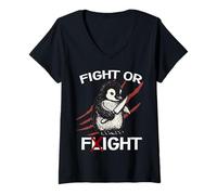 Femme Kaiserpinguin Polarvogel Antarktis Motif de Combat ou de vol T-Shirt avec Col en V