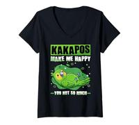 Femme Kakapos Make Me Happy You Not Tso Much Nouvelle-Zélande Kakapo T-Shirt avec Col en V