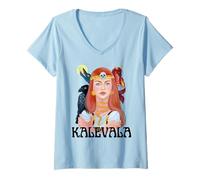 Femme KALEVALA - Mythologie finlandaise Aventure héroïne T-Shirt avec Col en V