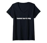 Femme Kamala Harris Simp - Simping Aint Easy Vice President Elect T-Shirt avec Col en V