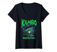 Femme KAMBO Grenouille Sacrée Cérémonie Kambo Guérison T-Shirt avec Col en V