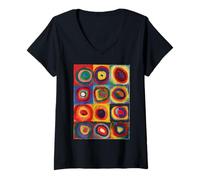 Femme Kandinsky's Color Study, carrés avec Cercles concentriques HD T-Shirt avec Col en V