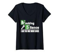 Femme Karaoké Breaking Silence T-Shirt avec Col en V