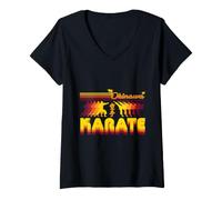 Femme Karate-Do rétro : Classique et Intemporel T-Shirt avec Col en V