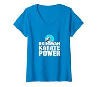 Femme Karaté d'Okinawan T-Shirt avec Col en V
