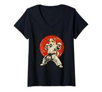 Femme Karaté Jack Russell Terrier Chien d'arts Martiaux Japonais drôle T-Shirt avec Col en V