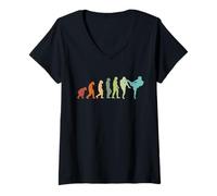 Femme Karaté Taekwondo Muay Thai Kung-Fu MMA Évolution Kickboxing T-Shirt avec Col en V