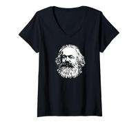 Femme Karl Marx Fondateur Communiste Cool Communism Meme T-Shirt avec Col en V