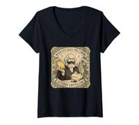 Femme Karl Marx Quand la Vie Vous Donne des Citrons, détruisez Le capitalisme T-Shirt avec Col en V