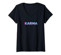 Femme Karma, fais le bien et le bien te rencontrera, destin T-Shirt avec Col en V