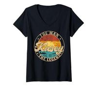 Femme KASEY The Man The Myth The Legend First Name T-Shirt avec Col en V